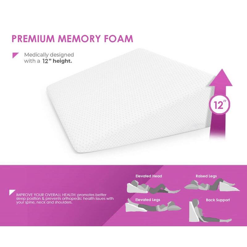 Home Sweet Home Bed Wedge Pillow with Memory Foam Top On Sale Bed